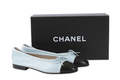 Lot 359 - Chanel Two-Tone Ballet Flats, ice blue and...