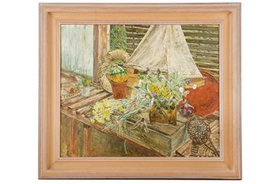 Lot 176 - OLWYN BOWEY, R.A. (B. 1936) Still-life with a...