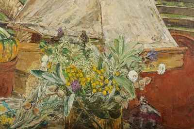 Lot 176 - OLWYN BOWEY, R.A. (B. 1936) Still-life with a...