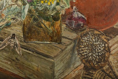 Lot 176 - OLWYN BOWEY, R.A. (B. 1936) Still-life with a...