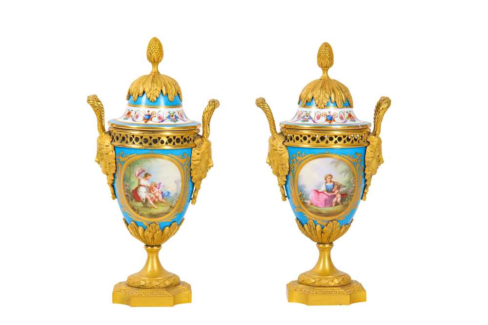 Lot 124 - A PAIR OF LATE 19TH CENTURY FRENCH SEVRES...