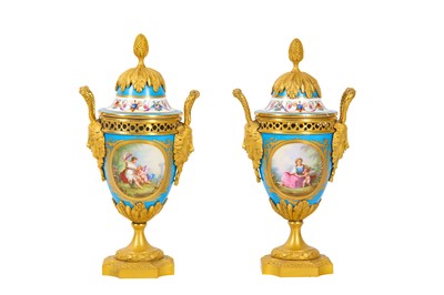 Lot 124 - A PAIR OF LATE 19TH CENTURY FRENCH SEVRES...