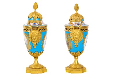 Lot 124 - A PAIR OF LATE 19TH CENTURY FRENCH SEVRES...