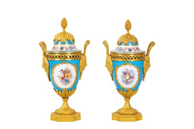 Lot 124 - A PAIR OF LATE 19TH CENTURY FRENCH SEVRES...