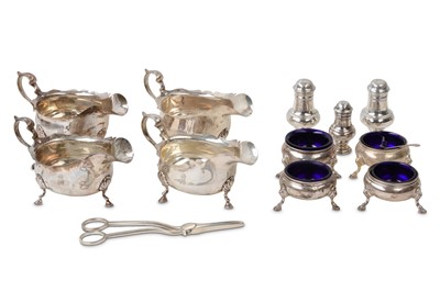 Lot 517 - An Edwardian sterling silver table condiment...
