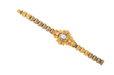 Lot 21 - An opal and diamond bracelet, circa 1860 The...