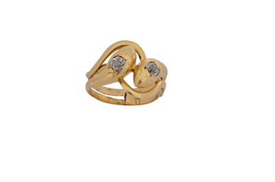 Lot 188 - A diamond-set snake ring Designed as a...