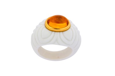 Lot 106 - A citrine 'Chandra' ring, by Bulgari The white...