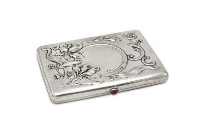 Lot 276 - A Nicholas II Russian 84 Zolotnik (875 standard) silver cigarette case, Moscow 1908-18 by I.P Klebnikov & Sons (active 1888 – 1918)