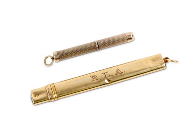 Lot 143a - An Edwardian 18 carat gold pencil holder...