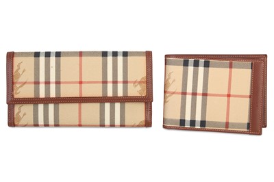Lot 21 - Two Burberry Nova Check Wallets, both with...