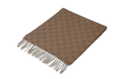 Lot 6 - Gucci Beige Guccissima Cashmere Scarf, with...