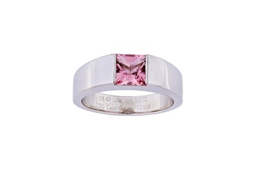 Lot 127 - A pink tourmaline 'Tank' ring, by Cartier The...