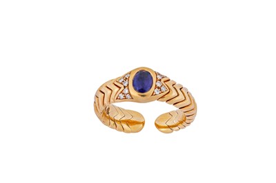 Lot 173 - A diamond and sapphire 'Spiga' ring, by...