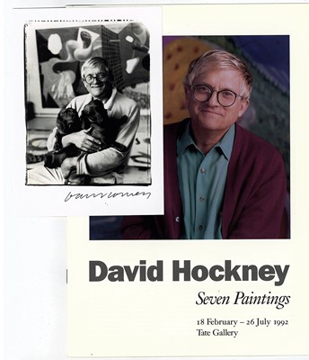 Lot 17 - Hockney (David) Black and white, half length...