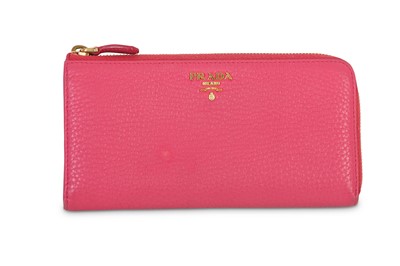 Lot 138 - Prada Pink Continental Wallet, pebbled leather...