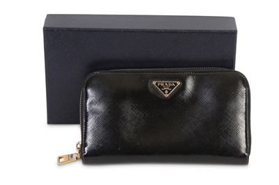 Lot 139 - Prada Black Patent Saffiano Continental Wallet,...