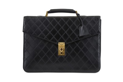 Lot 73 - Chanel Black Briefcase Bag, c. 1989-91,...