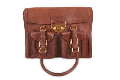 Lot 145 - Prada Brown Leather Antic Lock Shoulder Bag,...