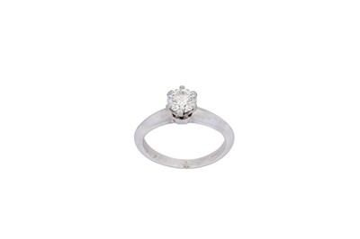 Lot 146 - A diamond single-stone ring, by Tiffany & Co....