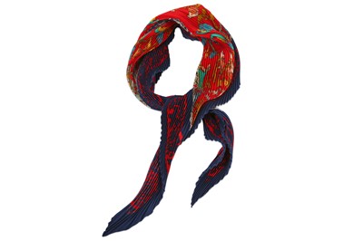 Lot 4 - Hermes 'Early America' Plisse Silk Scarf,...