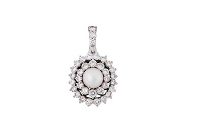 Lot 126 - A cultured pearl and diamond pendant, 1985 The...