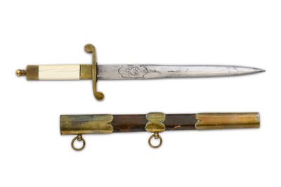 Lot 136 - A Russian Navy dirk, with scabbard and white...