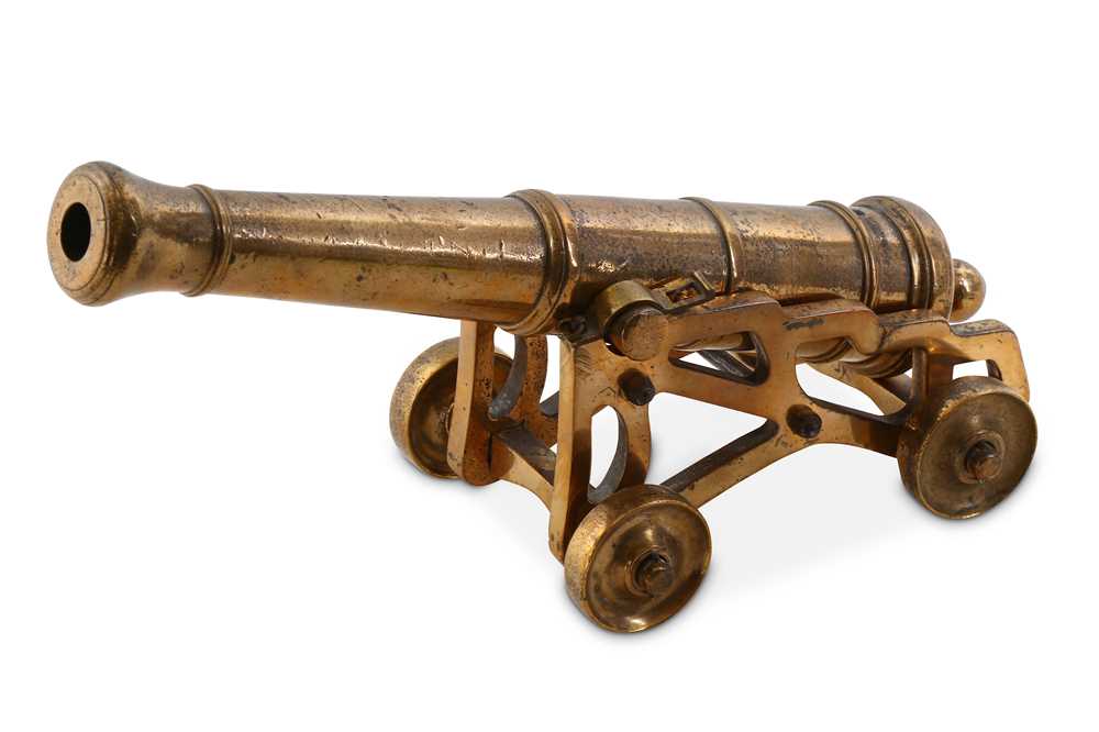 Lot 216 - A 19th century bronze miniature signal cannon,...