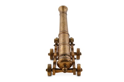 Lot 216 - A 19th century bronze miniature signal cannon,...