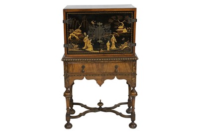 Lot 444 - A late 19th Century Chinoiserie burr walnut...