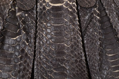 Lot 40 - Zagliani Silver Glitter Puffy Python Tote,...