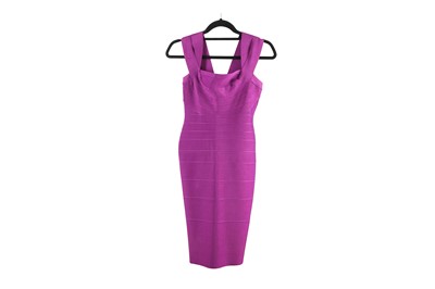 Lot 99 - Herve Leger Purple Bandage Dress, labelled...