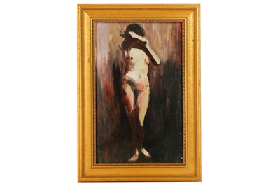 Lot 260 - ROBYN BAKER (20TH CENTURY) Standing Nude Oil...