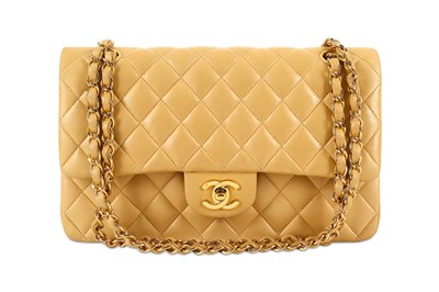 Lot 185 - Chanel Beige Classic Double Flap Bag, c....