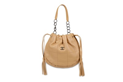 Lot 190 - Chanel Beige Drawstring Shoulder Bag, c....