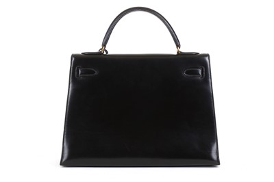 Lot 129 - Hermès Black Kelly Sellier 32, c. 1989, Box...