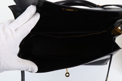 Lot 129 - Hermès Black Kelly Sellier 32, c. 1989, Box...