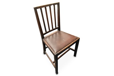 Lot 451 - A set of eight George III mahogany and line...