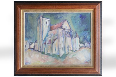 Lot 270 - Pierre Zucchelli (b.1920) Church green sky...