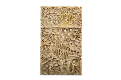 Lot 181 - A 19th Century Chinese Canton ivory card case,...