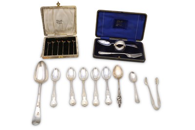 Lot 75 - A mixed group of sterling silver flatware,...