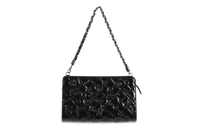 Lot 2 - Chanel Black Patent Lucky Charms Clutch, c....