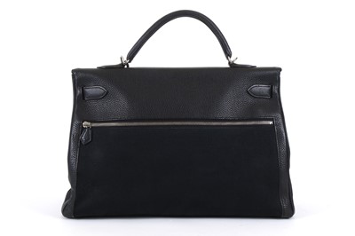 Lot 36 - Hermès Black Clemence and Toile Lakis Kelly 40,...