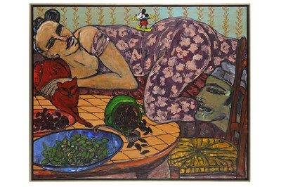 Lot 293 - KAREN KJAER LAURSEN (B.1954) Oliventaffel Med...