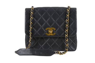 Lot 70 - Chanel Black Satchel Flap Bag XL, c. 1991-94,...