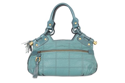 Lot 199 - Salvatore Ferragamo Turquoise Leather Bag,...