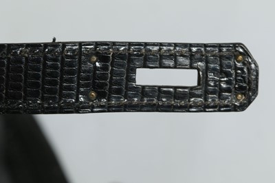 Lot 63 - Hermès Black Lizard Kelly Sellier 35, c. 1962,...