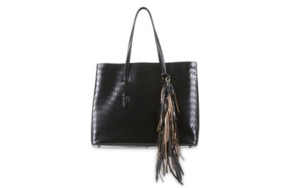 Lot 43 - Alaia Black Laser Cut Tote, perforated leather...