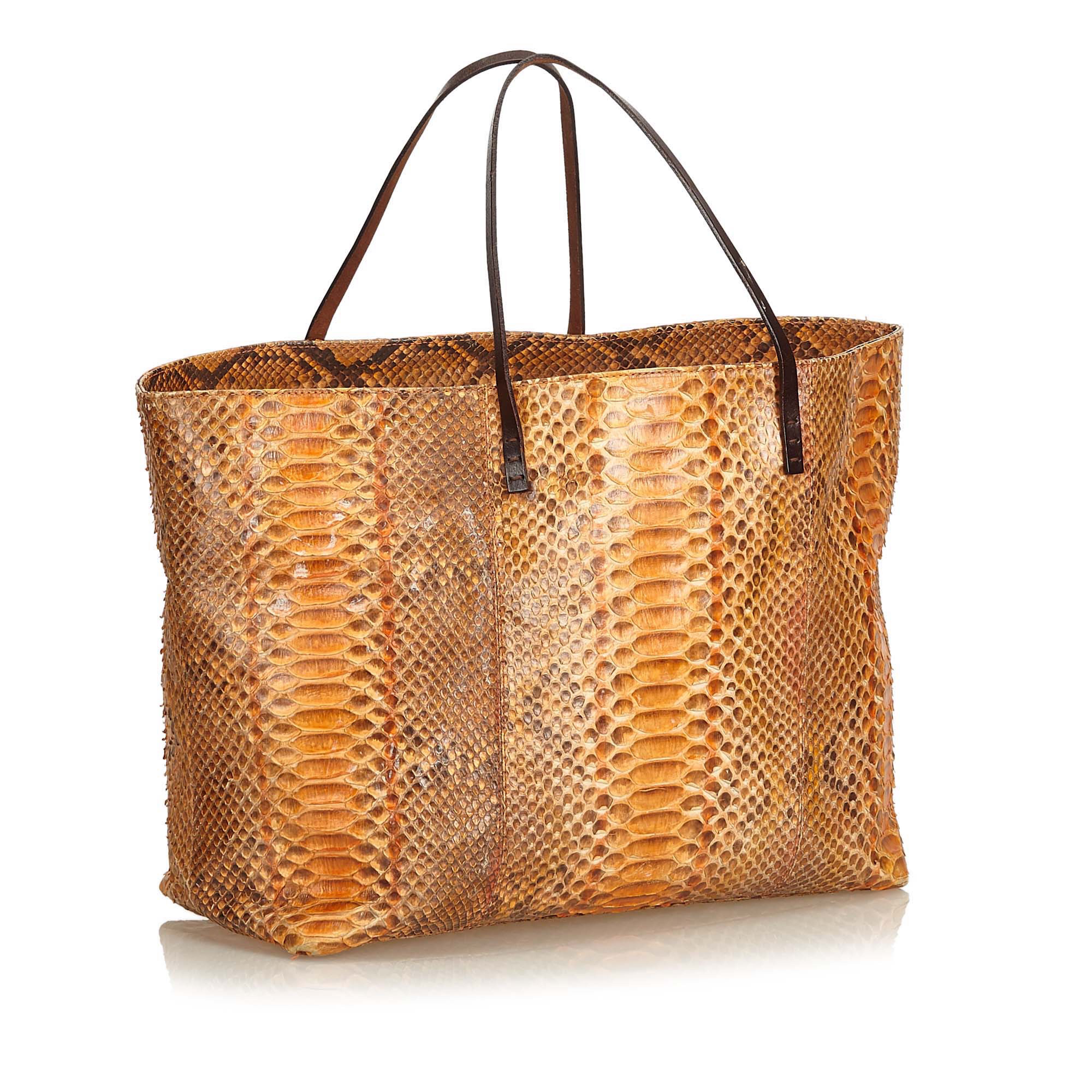 Lot 334 - Fendi Python Shopper, python skin body with