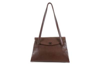 Lot 271 - Chanel Brown Trapezoid Bag, c. 1997-99,...